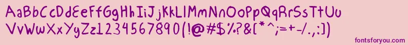 Więcej informacji o czcionce MechanicPencil Czcionka MechanicPencil – fioletowe czcionki na różowym tle