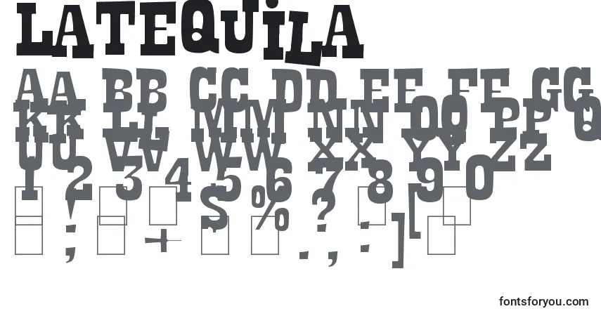 A fonte LaTequila – alfabeto, números, caracteres especiais
