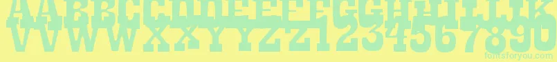Czcionka LaTequila – zielone czcionki na żółtym tle