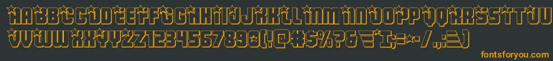 Armyrangers3D-Schriftart – Orangefarbene Schriften auf schwarzem Hintergrund