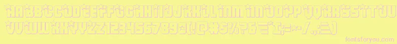 Fonte Armyrangers3D – fontes rosa em um fundo amarelo