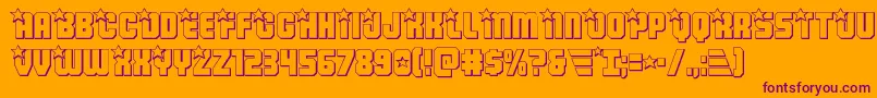 Шрифт Armyrangers3D – фиолетовые шрифты на оранжевом фоне