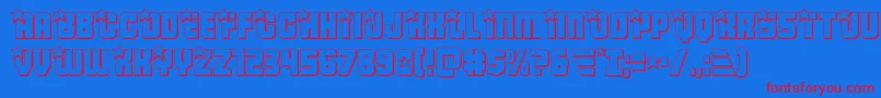 Czcionka Armyrangers3D – czerwone czcionki na niebieskim tle