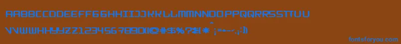 KitchencowboyShort Font – Blue Fonts on Brown Background