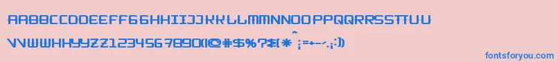 KitchencowboyShort-Schriftart – Blaue Schriften auf rosa Hintergrund
