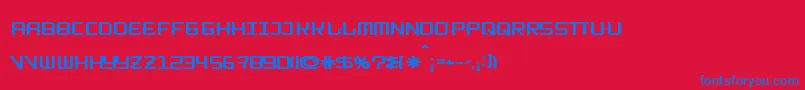 フォントKitchencowboyShort – 赤い背景に青い文字