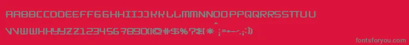 フォントKitchencowboyShort – 赤い背景に灰色の文字
