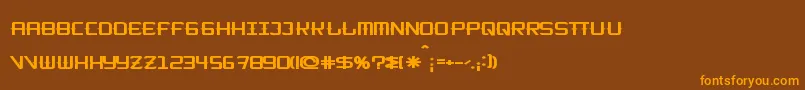 KitchencowboyShort Font – Orange Fonts on Brown Background