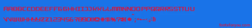 KitchencowboyShort Font – Red Fonts on Blue Background