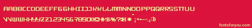 KitchencowboyShort Font – Yellow Fonts on Red Background