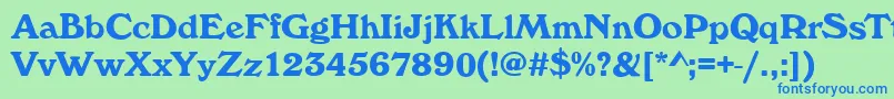 WhitehallBold Font – Blue Fonts on Green Background