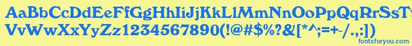 WhitehallBold Font – Blue Fonts on Yellow Background