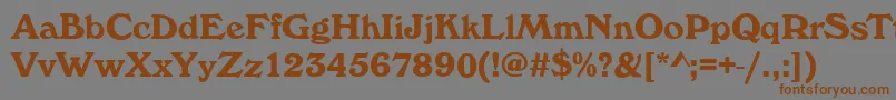 フォントWhitehallBold – 茶色の文字が灰色の背景にあります。