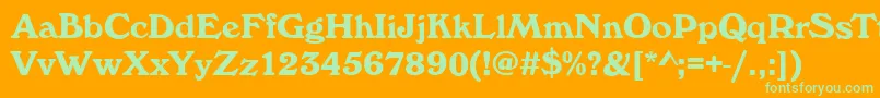 WhitehallBold Font – Green Fonts on Orange Background
