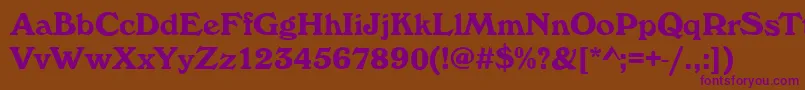 WhitehallBold-Schriftart – Violette Schriften auf braunem Hintergrund