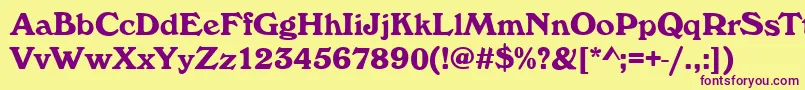 WhitehallBold Font – Purple Fonts on Yellow Background