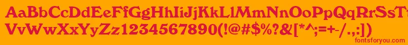 フォントWhitehallBold – オレンジの背景に赤い文字