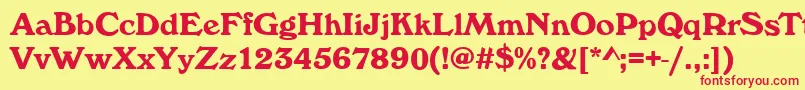 フォントWhitehallBold – 赤い文字の黄色い背景