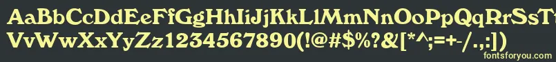 フォントWhitehallBold – 黒い背景に黄色の文字