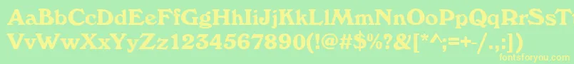 フォントWhitehallBold – 黄色の文字が緑の背景にあります