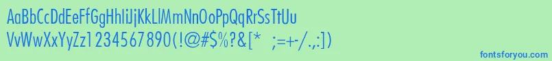 FuturaCondensedlightThin-fontti – siniset fontit vihreällä taustalla