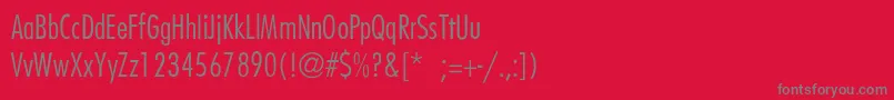 FuturaCondensedlightThin Font – Gray Fonts on Red Background