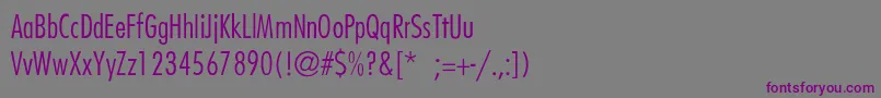 フォントFuturaCondensedlightThin – 紫色のフォント、灰色の背景