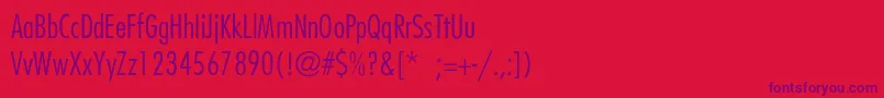FuturaCondensedlightThin Font – Purple Fonts on Red Background