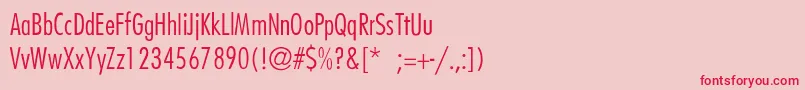 フォントFuturaCondensedlightThin – ピンクの背景に赤い文字