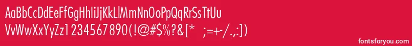 フォントFuturaCondensedlightThin – 赤い背景に白い文字