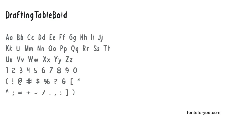 Шрифт DraftingTableBold – алфавит, цифры, специальные символы