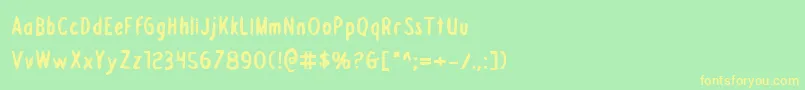 DraftingTableBold Font – Yellow Fonts on Green Background