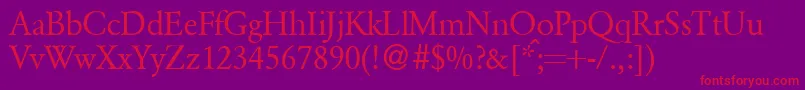 GaronddbNormal Font – Red Fonts on Purple Background