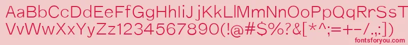 NuromLight Font – Red Fonts on Pink Background