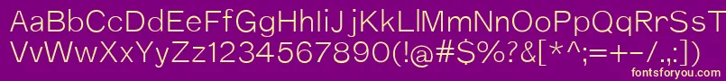 NuromLight Font – Yellow Fonts on Purple Background