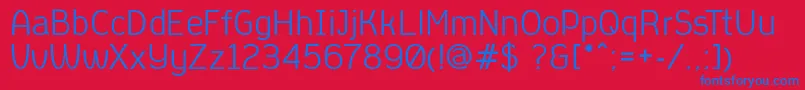 AleksandracVintage-Schriftart – Blaue Schriften auf rotem Hintergrund