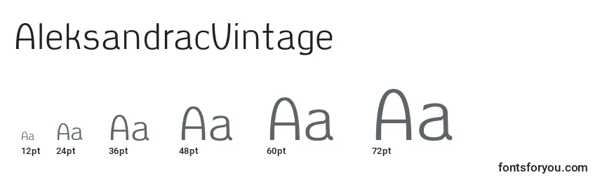Размеры шрифта AleksandracVintage