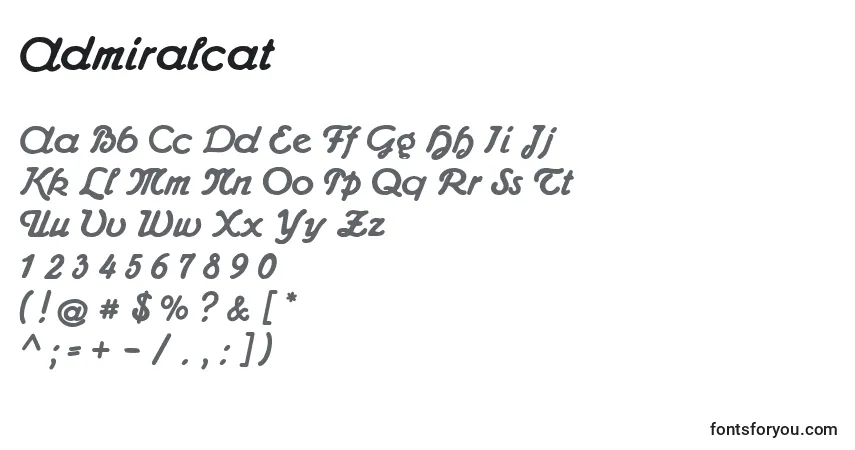 Admiralcat-fontti – aakkoset, numerot, erikoismerkit