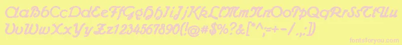 Admiralcat Font – Pink Fonts on Yellow Background