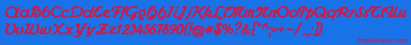 フォントAdmiralcat – 赤い文字の青い背景