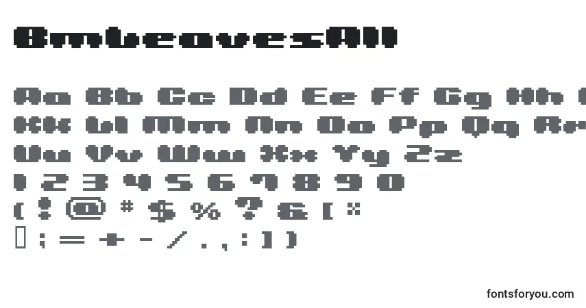 Schriftart BmLeavesA11 – Alphabet, Zahlen, spezielle Symbole