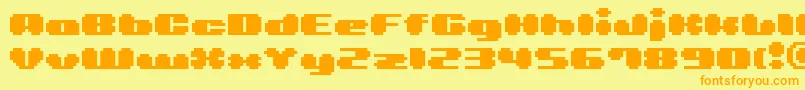 BmLeavesA11-Schriftart – Orangefarbene Schriften auf gelbem Hintergrund