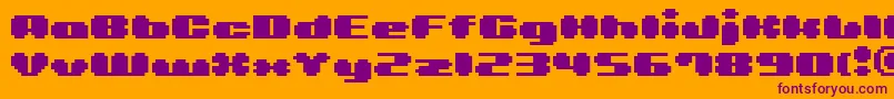 BmLeavesA11 Font – Purple Fonts on Orange Background