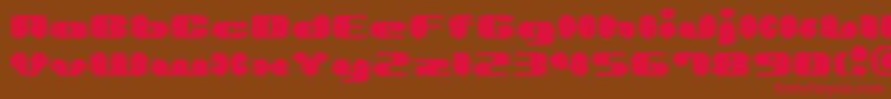 フォントBmLeavesA11 – 赤い文字が茶色の背景にあります。