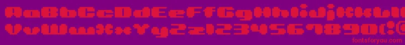 フォントBmLeavesA11 – 紫の背景に赤い文字