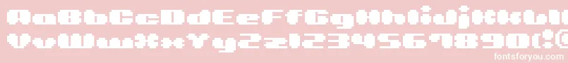 フォントBmLeavesA11 – ピンクの背景に白い文字