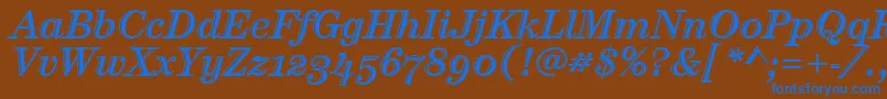 CenturyHtldOsItcTtItalic Font – Blue Fonts on Brown Background
