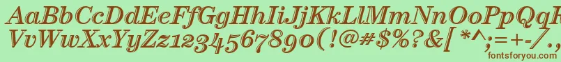 CenturyHtldOsItcTtItalic Font – Brown Fonts on Green Background