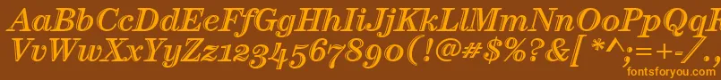 CenturyHtldOsItcTtItalic Font – Orange Fonts on Brown Background