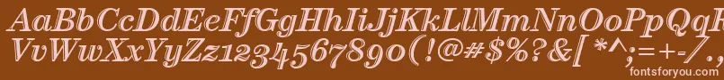 CenturyHtldOsItcTtItalic Font – Pink Fonts on Brown Background